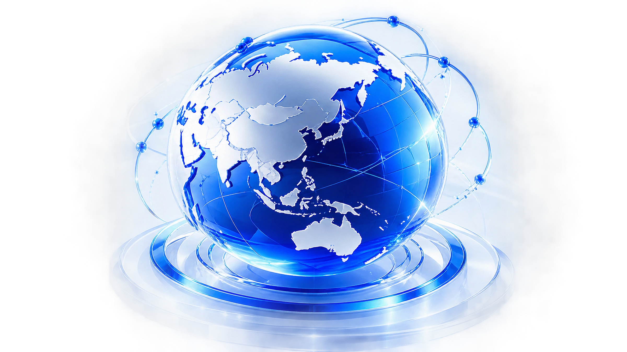 Blue globe representing international collaboration